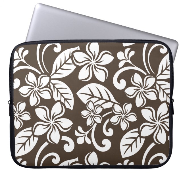 ISLAND PLUMERIA (COFFEE BROWN) Electronics Bag Laptop Fodral (Framsidan)