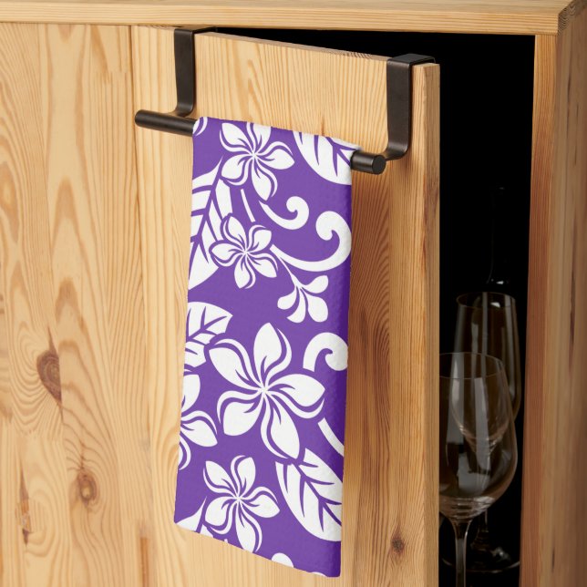 ISLAND PLUMERIA (LILA) KÖKSHANDDUK (Thirds Fold)