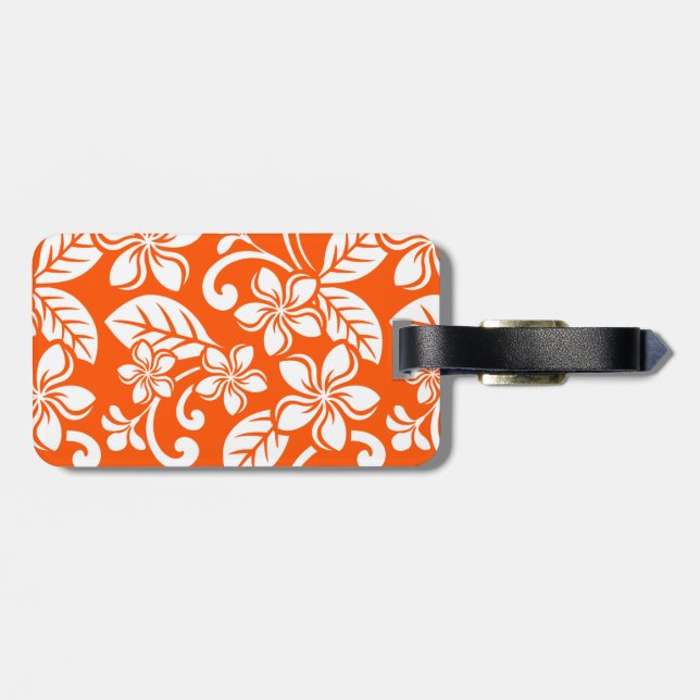 ISLAND PLUMERIA (MYCKET ORANGE) bagagemärke Bagagebricka (Baksida Vågrät)