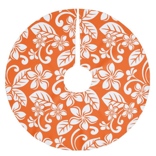ISLAND PLUMERIA (MYCKET ORANGE) JULGRANSMATTA BORSTAD POLYESTER (Framsidan)