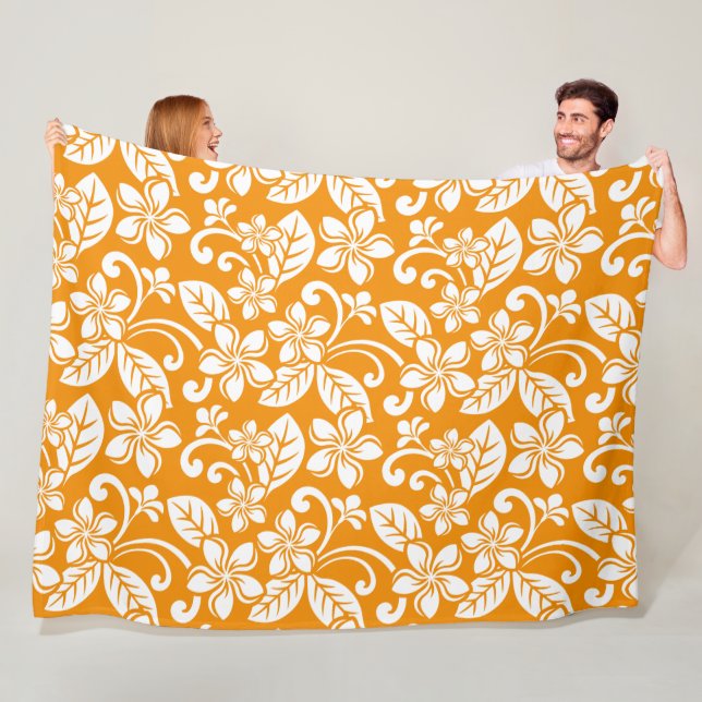 ISLAND PLUMERIA (ORANGE) FLEECEFILT (På plats)