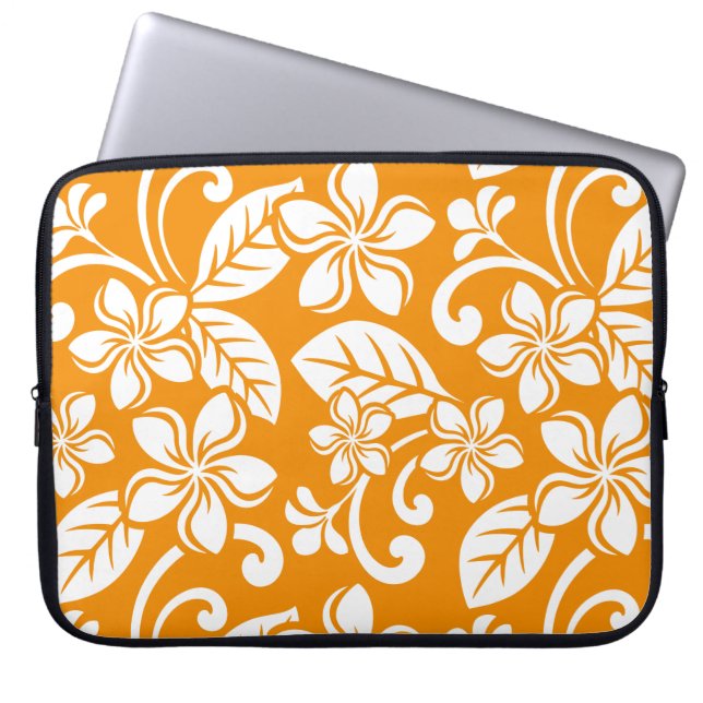 ISLAND PLUMERIA (ORANGE) LAPTOP FODRAL (Framsidan)