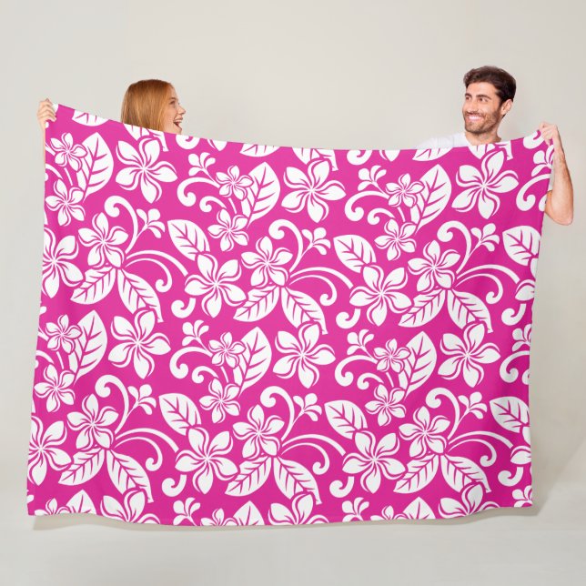 ISLAND PLUMERIA (SHOCK ROSA) FLEECEFILT (På plats)