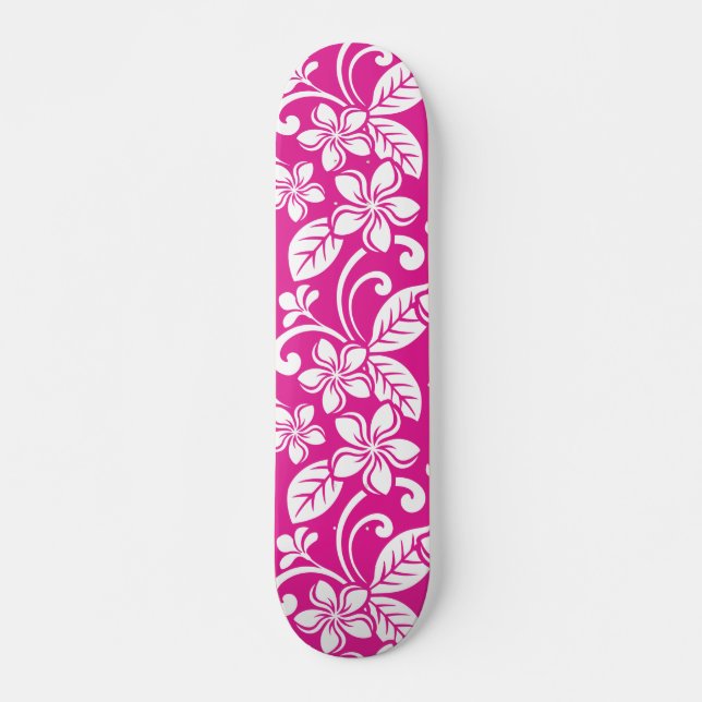 ISLAND PLUMERIA (SHOCK ROSA) MINI SKATEBOARD BRÄDA 18,5 CM (Framsida)