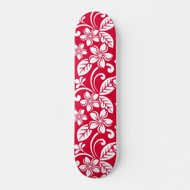 ISLAND PLUMERIA (STRAWBERRY RED) MINI SKATEBOARD BRÄDA 18,5 CM (Framsida)