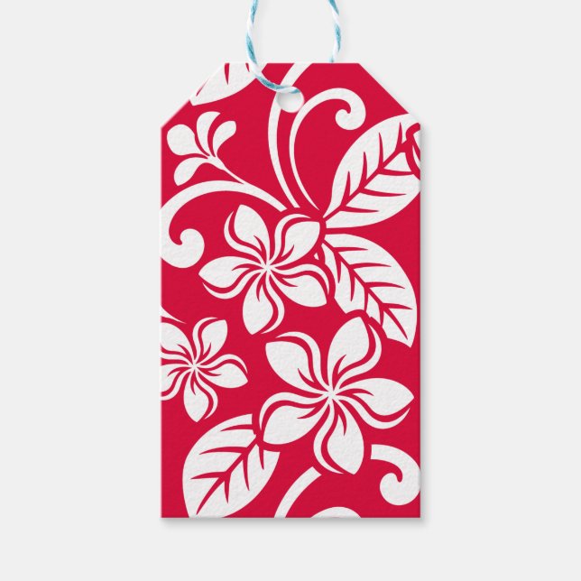 ISLAND PLUMERIA (STRAWBERRY RED) PRESENTETIKETT (Framsidan)