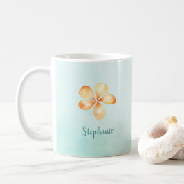 Island Plumeria Watercolor Kaffemugg