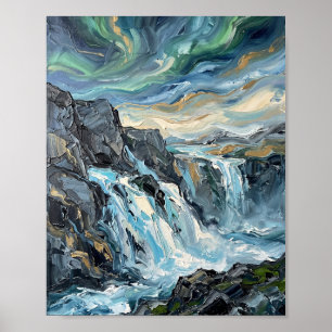 Island Poster Lyx Abstrakt Oljemålning