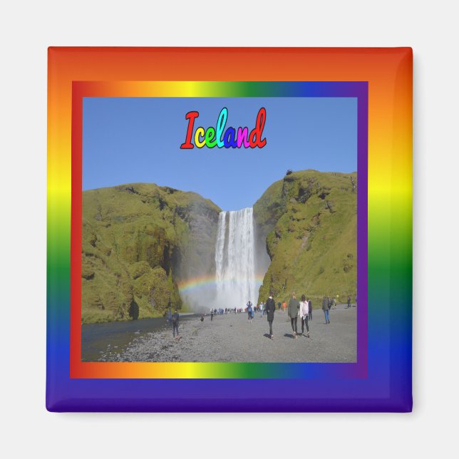 Island Rainbow Waterfall Magnet (Framsidan)