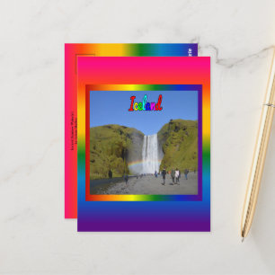 Island Rainbow Waterfall Vykort