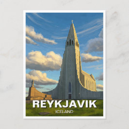 Island Reykyavik Church of Hallgrimur Travel Vykort