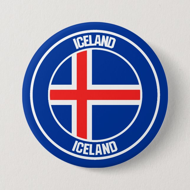 Island Round Emblem Knapp (Framsida)