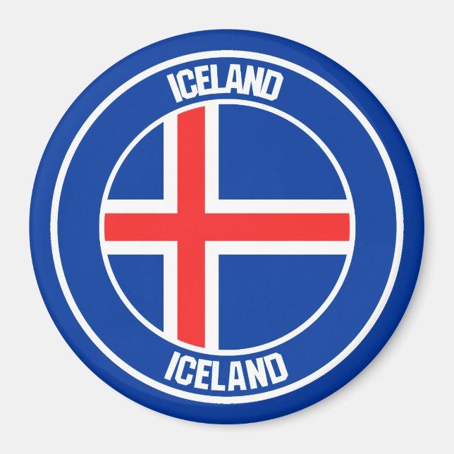 Island Round Emblem Magnet (Framsidan)