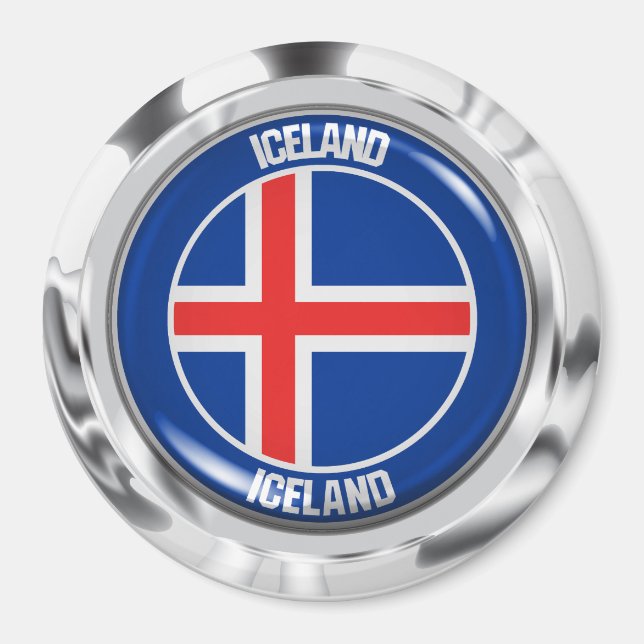 Island Round Emblem Magnet (Framsidan)