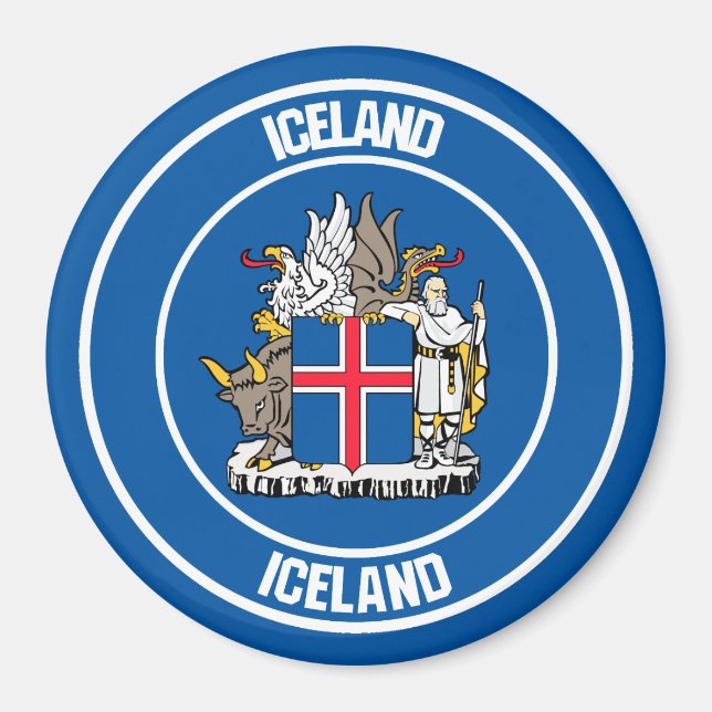 Island Round Emblem Magnet (Framsidan)