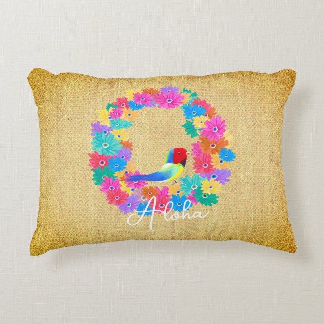 Island Rustic Bird 'Aloha'  Prydnadskudde (Framsidan)