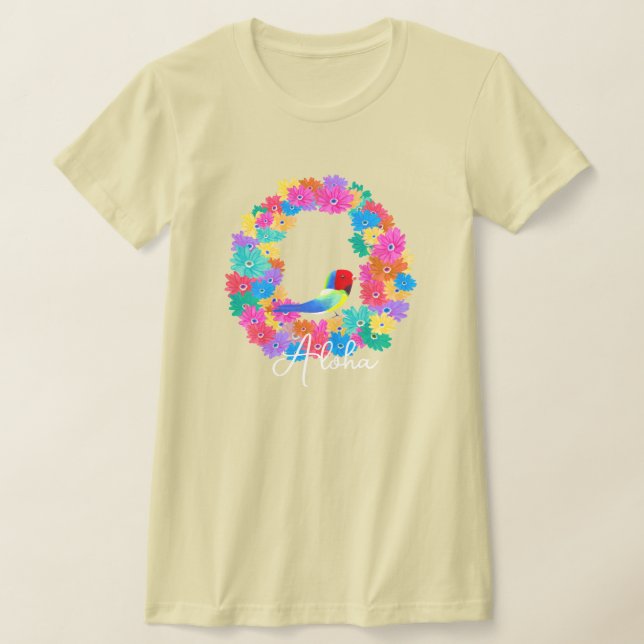 Island Rustic Bird 'Aloha'  T Shirt (Laydown)
