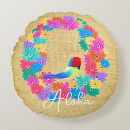 Island Rustic Fågel 'Aloha'  Rund Kudde