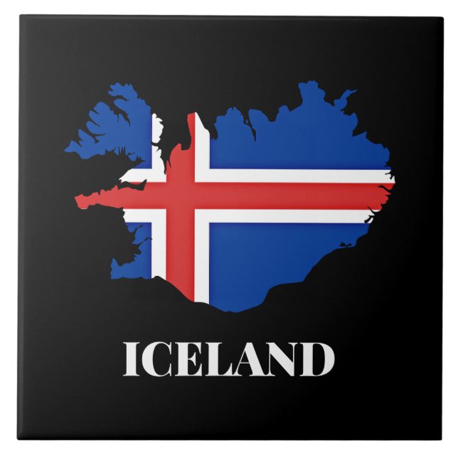 Island Silhouette, flagga Kakelplatta (Framsidan)