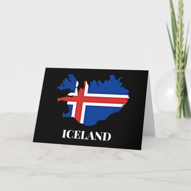 Island Silhouette, flagga Kort (Framsida)