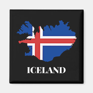 Island Silhouette, flagga Magnet