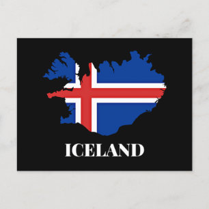 Island Silhouette, flagga Vykort