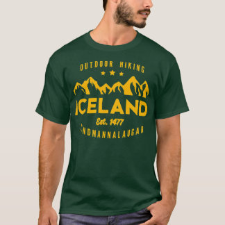 Island som höjer LANDMANNALAUGAR Est T Shirt