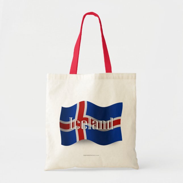 Island som vinkar flagga tygkasse (Framsidan)