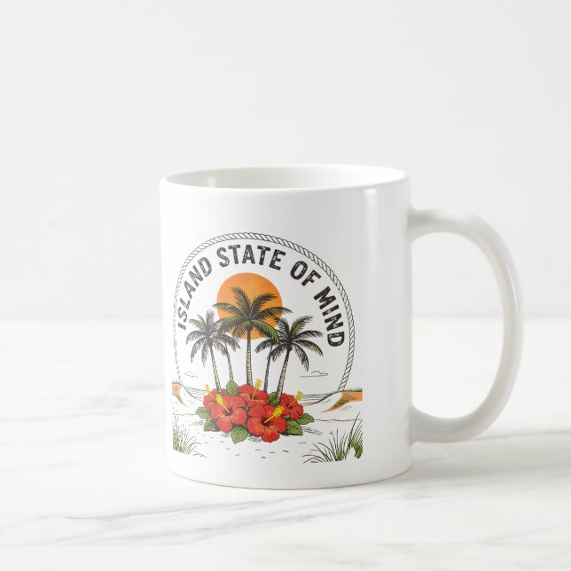 Island State of Mind Vintage Tropical HibiscusIsla Kaffemugg (Höger)