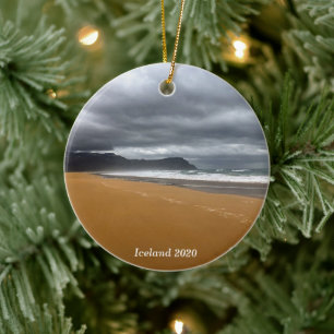 Island strand - keramiskt prydnadsföremål julgransprydnad keramik