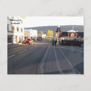 Island, Street i Akureyri Vykort