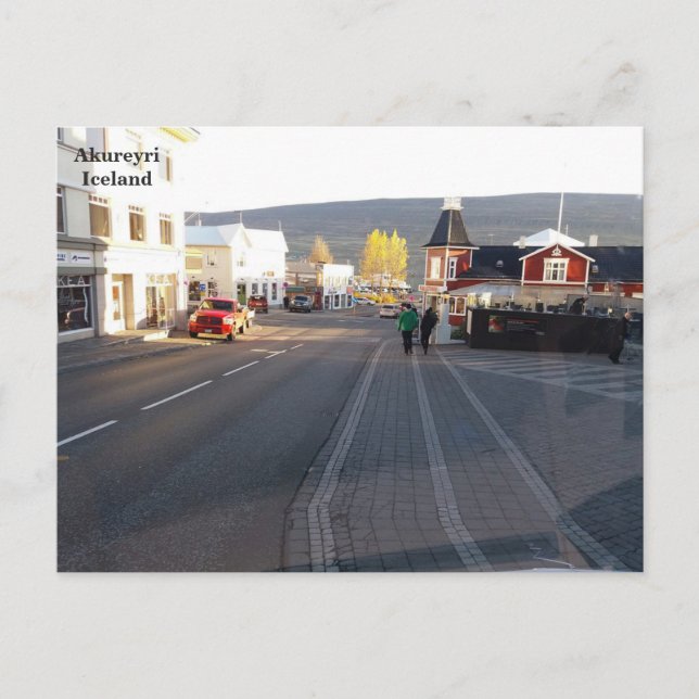 Island, Street i Akureyri Vykort (Framsida)