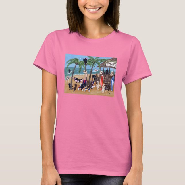 Island Summer Vacation Labradors Tee Shirt (Framsida)