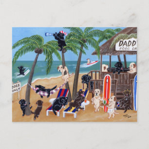 Island Summer Vacation Labradors Vykort