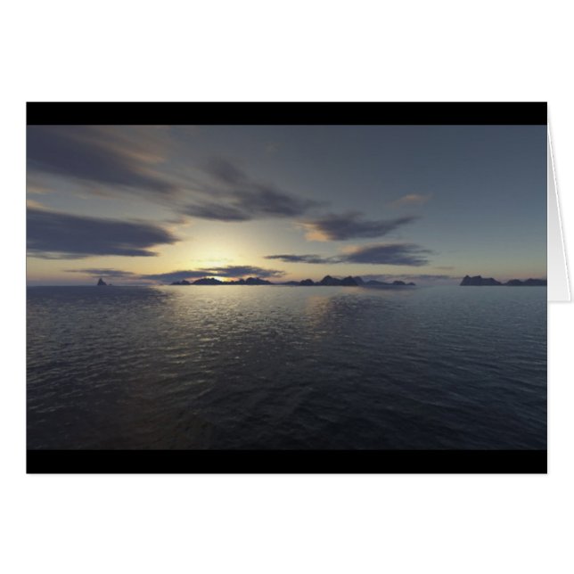 Island Sunrise Hälsningskort (Framsidan Horizontal)