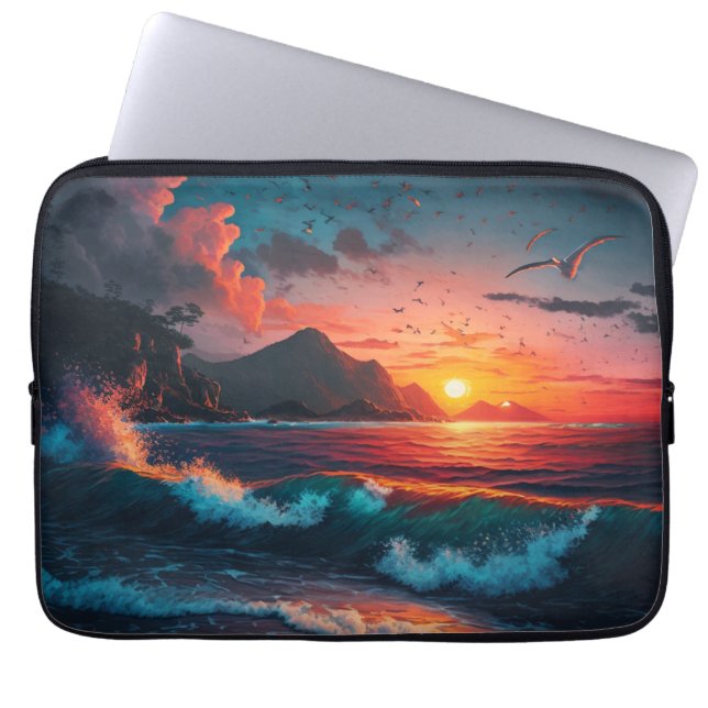 ISLAND SUNSET #1 Laptop sleeve (Framsidan)