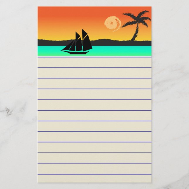 Island Sunset Brevpapper (Framsida)