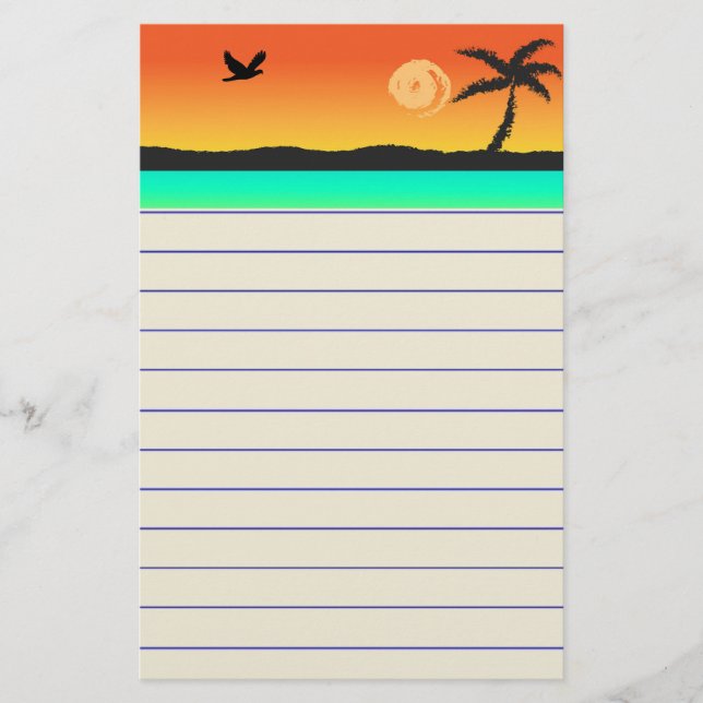 Island Sunset Brevpapper (Framsida)