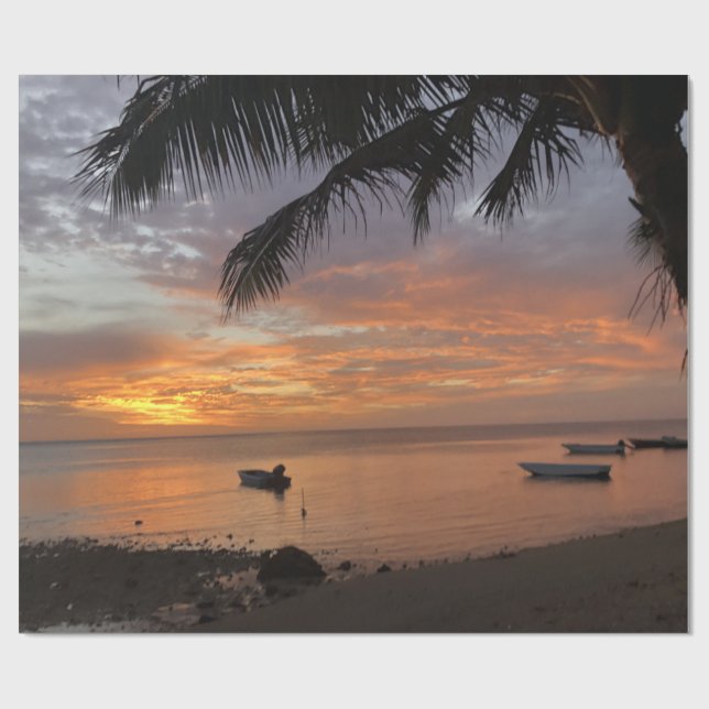 Island Sunset Presentpapper (Platt)