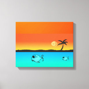 Island Sunset Wrapped Canvas
