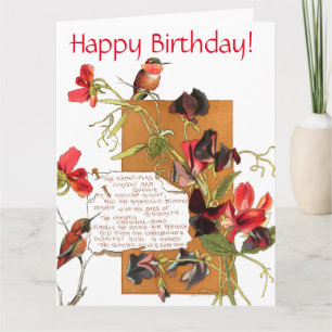 Island Sweet Pea Flowers Bermuda Blommigt Birthday Kort