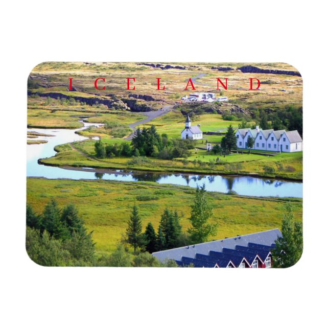 Island Thingvellir National Park view Magnet (Horisontell)