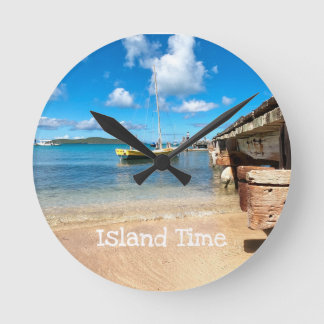 Island Time Clock Rund Klocka