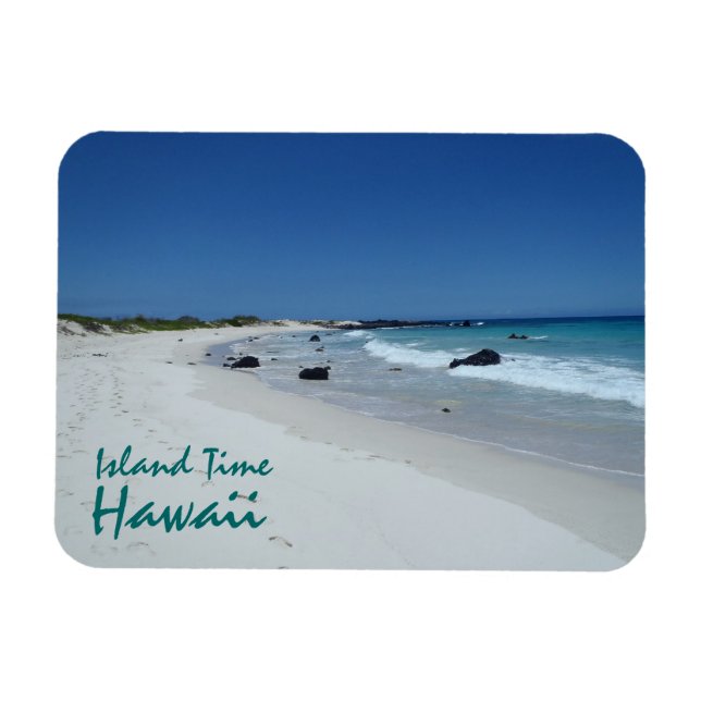 Island Time Hawaii strand scenery souvenir magnet (Horisontell)