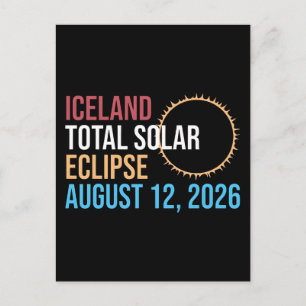 Island total solförmörkelse augusti 12 2026 Mugg Helg Vykort