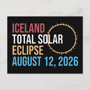 Island total solförmörkelse augusti 12 2026 Mugg Vykort