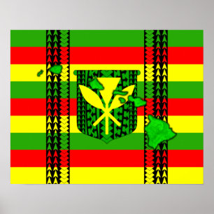 Island Tribal Kanaka Maoli Flagga Poster