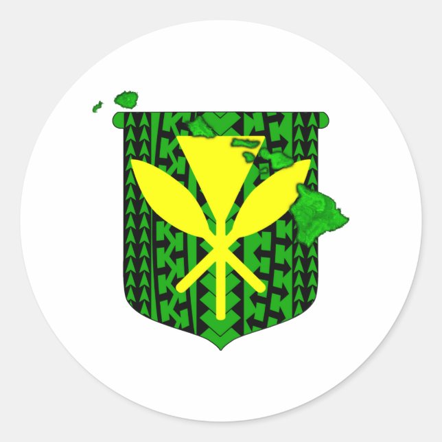 Island Tribal Kanaka Maoli Runt Klistermärke (Framsida)