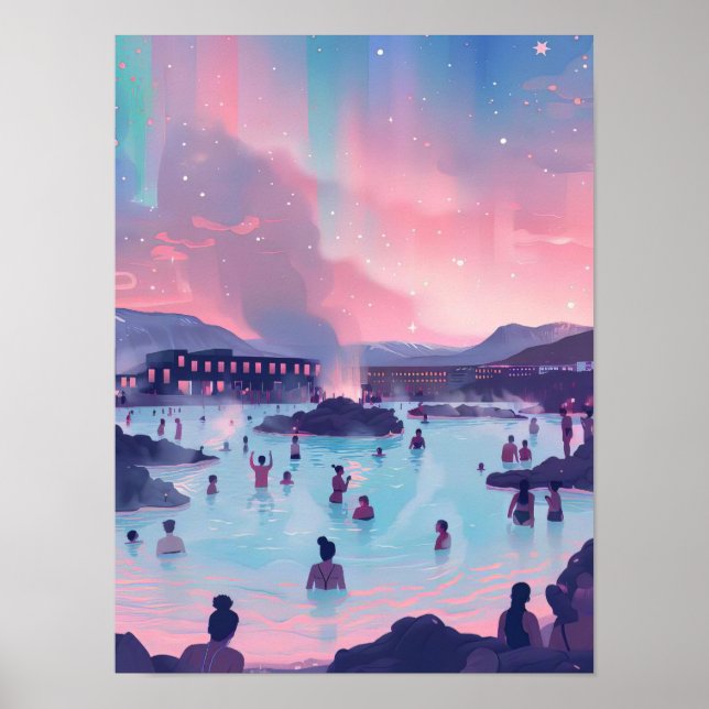 Island Tryck Island Illustration Reykjavik Tryck (Framsidan)