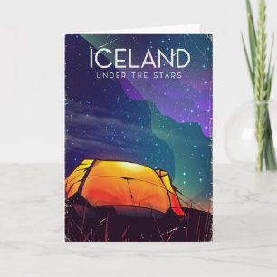 Island 'under stjärnorna' vintage-resaaffisch helgkort